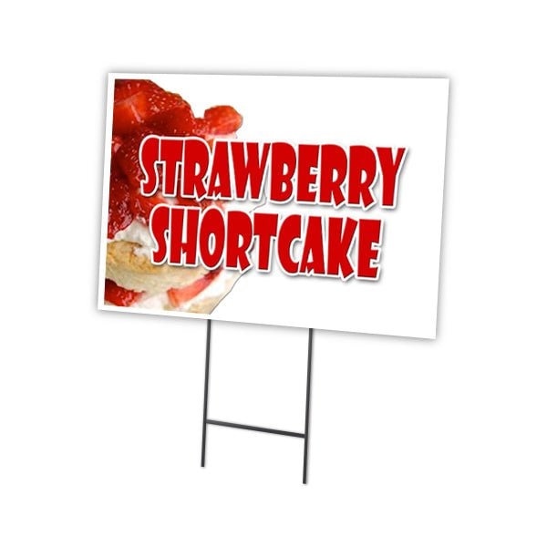 Strawberry Shortcake Yard Sign & Stake outdoor plastic coroplast window, C-2436 Strawberry Shortcake